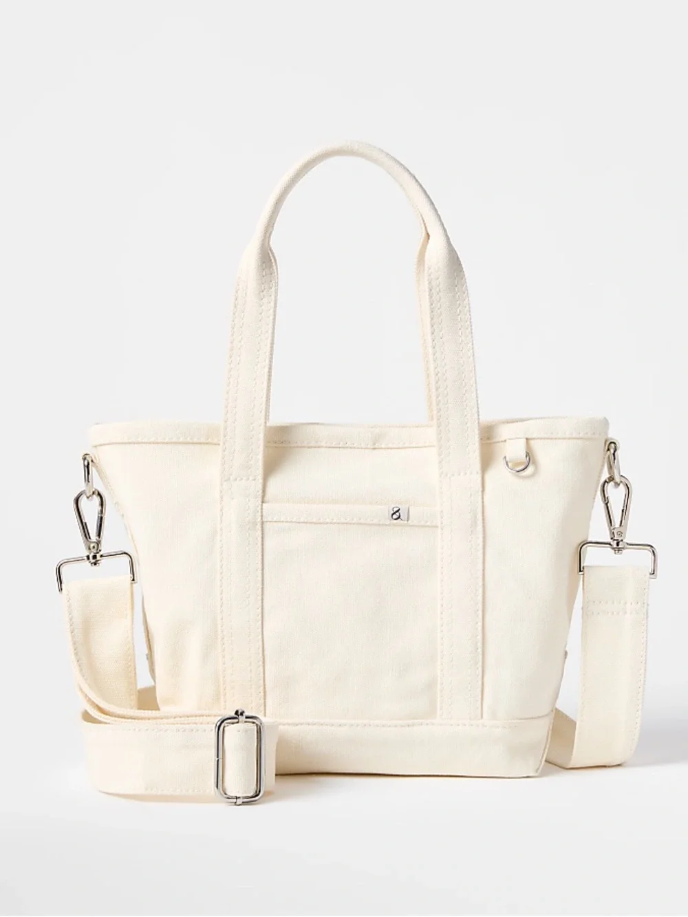 LOFT Cream Canvas Tote with Removable Strap
